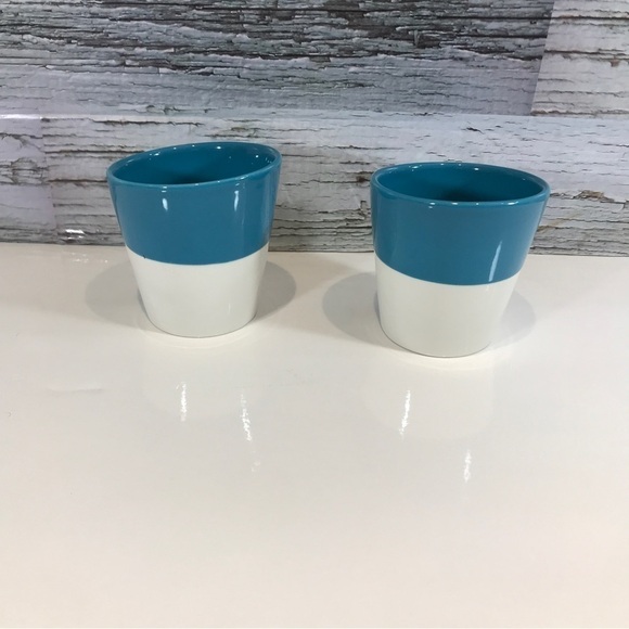 Starbucks Tazo Tea Blue & White Bone China Mugs 8OZ Set of 2 2011 - Picture 2 of 5